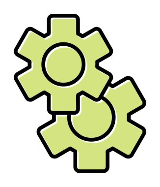 Gears'ı web simgesi, vektör çizim 
