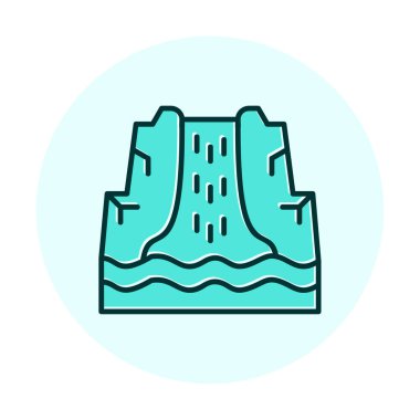 Basit Waterfal simgesi, vektör illüstrasyonu