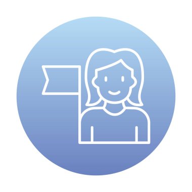 Bayrağı olan insanlar, tasarım vektörü illüstrasyonunda feminizm 