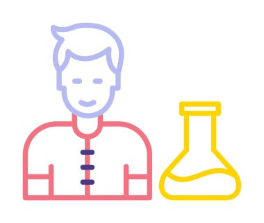 Basit vektör izole illüstrasyondaki bilim adamı simgesi                                    