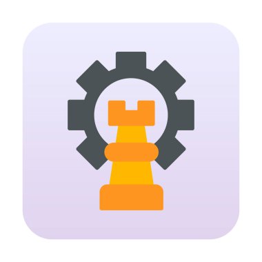 Basit Strateji simgesi, vektör illüstrasyonu