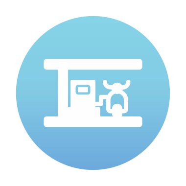 benzin istasyonu web simgesi, vektör illüstrasyonu