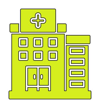 Hastane simgesi, vektör illüstrasyonu