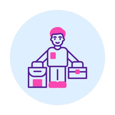 Mülteci Web simgesi, vektör illüstrasyonu 