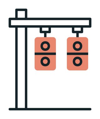 Trafik ışıkları web simgesi, vektör çizim 