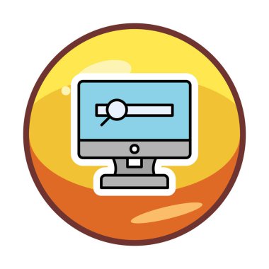 Büyüteç simgesi, düz stil ekran