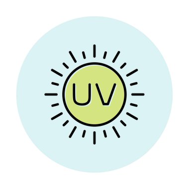 Güneş. Web simgesi basit bir illüstrasyon. Morötesi                               