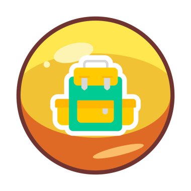 Sırt çantası ikon vektörü. Okul sırt çantası tabelası. izole edilmiş sınır sembolü çizimi