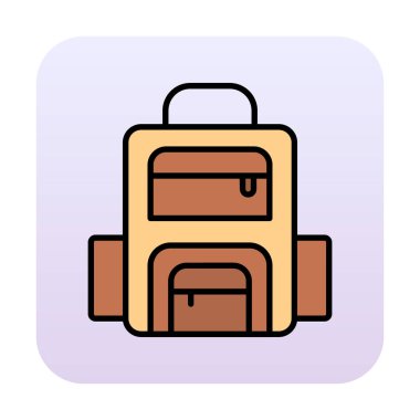 Sırt çantası ikon vektörü. Okul sırt çantası tabelası. izole edilmiş sınır sembolü çizimi