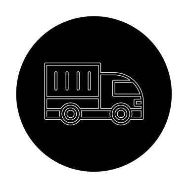 kamyon simgesi, vektör illüstrasyonu
