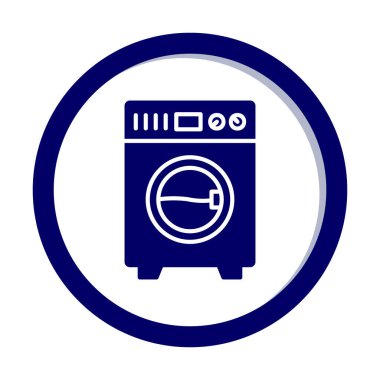 çamaşır makinesi simgesi. Basit resimleme