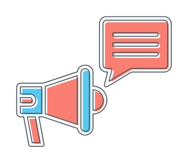 Konuşma baloncuğu vektör illüstrasyonlu megafon