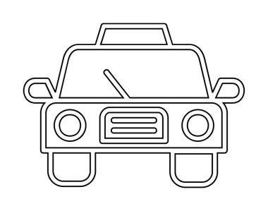 Basit taksi arabası simgesi, vektör illüstrasyonu