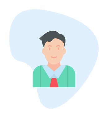 Yönetici satırı simgesi. Kravatlı adam. vektör illüstrasyonu  