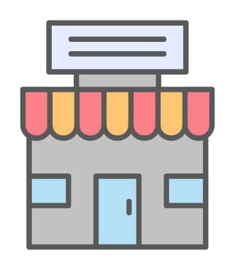 dükkan simgesi, vektör illüstrasyonu basit tasarım