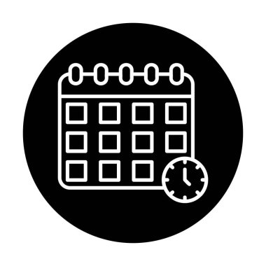 Takvim anımsatma simgesi, bitiş tarihi simgesi, vektör illüstrasyonu