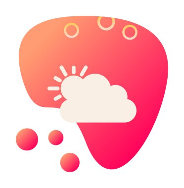 Bulut simgesi olan güneş. hava vektörü illüstrasyonu