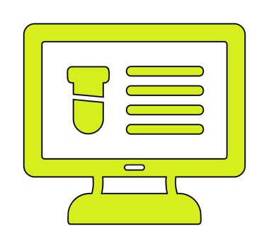 test tüpü ve bilgisayar ekran simgesi modayı izole etti. Bilgisayar Bilimi                                          