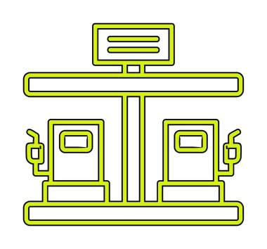 Modern Yakıt İstasyonu simgesinin vektör çizimi                  