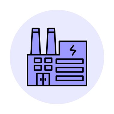 Elektrik fabrikası renkli vektör simgesi