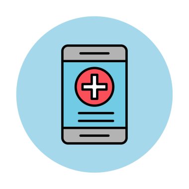 Çevrimiçi Sağlık Sigortası ikonu vektör illüstrasyonu