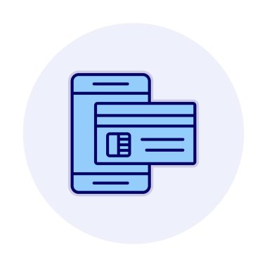 Basit Çevrimiçi Ödeme simgesi, vektör illüstrasyonu