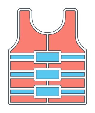 Can yeleği simge vektör çizim