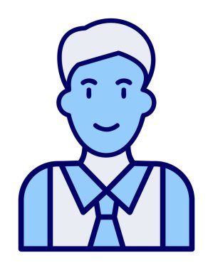 Yönetici satırı simgesi. Kravatlı adam. vektör illüstrasyonu  