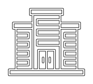 Şehir binası simgesi, vektör illüstrasyonu basit tasarım