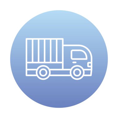 dağıtım kamyonu simgesi, vektör illüstrasyonu