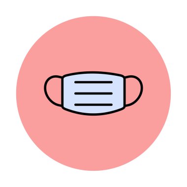 Tıbbi veya Cerrahi Yüz Maskesi. Virüs Koruma. Solunum maskesi takıyorum. Sağlık ve Coperid 19 Önleme Konsepti. Vektör İllüstrasyonu