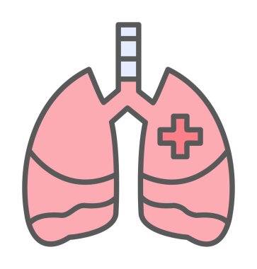 akciğer simgesi, vektör illüstrasyonu  