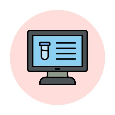 test tüpü ve bilgisayar ekran simgesi modayı izole etti. Bilgisayar Bilimi                                          