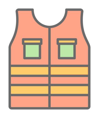 Güvenlik Ceketi Web simgesi, vektör illüstrasyonu