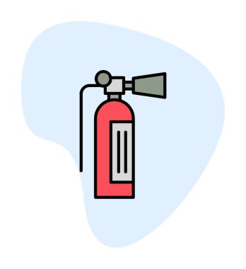 Düz yangın söndürücü. Web simgesi vektörü