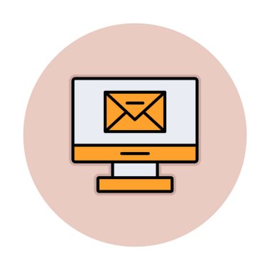 Basit düz bilgisayar e- posta simgesi 