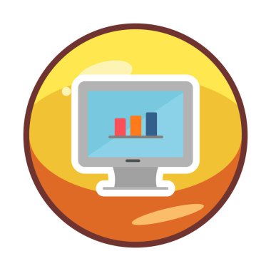 iş grafiği bilgisayar ekranında, vektör illüstrasyonu basit tasarım