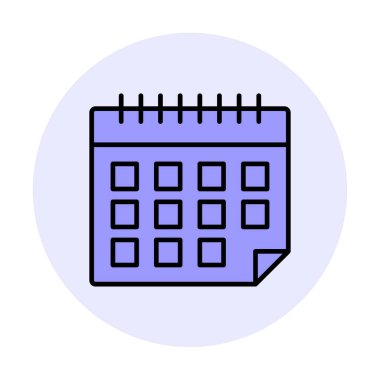 Takvim simgesi, vektör çizimi