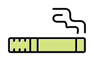 sigara yassı simgesi, vektör illüstrasyonu  