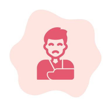 Elinde travma ikonu olan adam vektör illüstrasyonu 