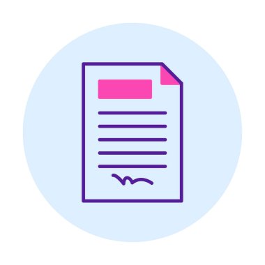 contract icon, vector illustration simple design