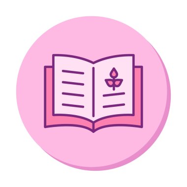 Biyoloji kitabı ikonu vektör illüstrasyonu