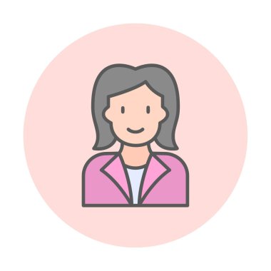 kadın avatar simgesi, vektör illüstrasyonu 