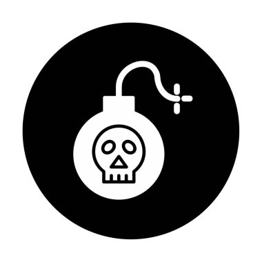 Kafatası vektör illüstrasyonlu bomba simgesi
