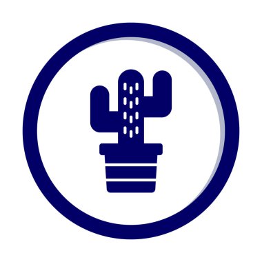 Kaktüs simgesi, basit tasarım çizimi  