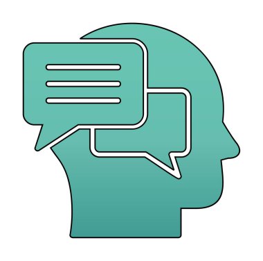 Sohbet ileti simgesi, vektör illüstrasyonu 