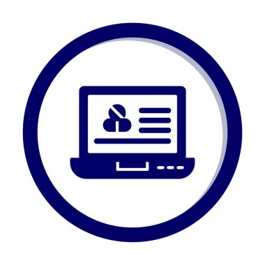 Uyuşturuculu dizüstü bilgisayar ekranı simgesi, vektör illüstrasyonu basit tasarım