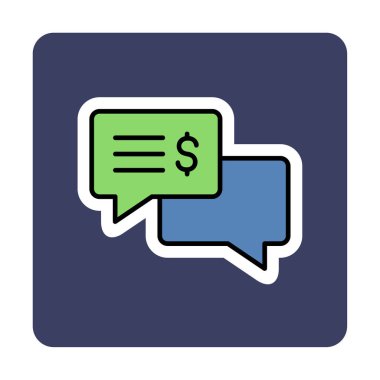 Sohbet ileti simgesi, vektör illüstrasyonu 