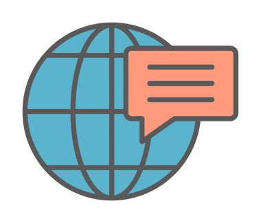 Dünya İletişim vektör simgesi modern illüstrasyon             