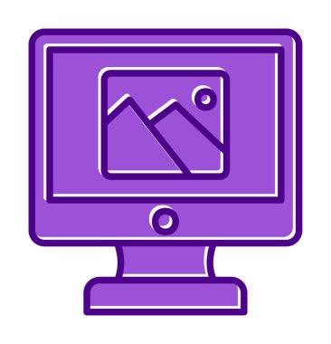 Comoputer galeri simgesi, vektör illüstrasyonu